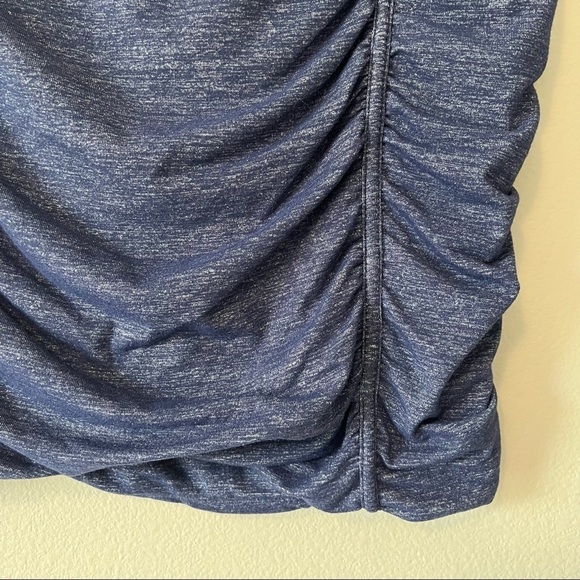 Athleta Odyssey Twisted Mini Skirt Ruched Blue Metallic Space Dye Size Small EUC - Picture 5 of 10